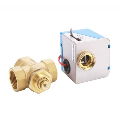Elektrische Wasserumleiter 3-Wege-Steuerung Motorisierte Zoneventil für DN20 Messing Ventilator Spirale Einheit