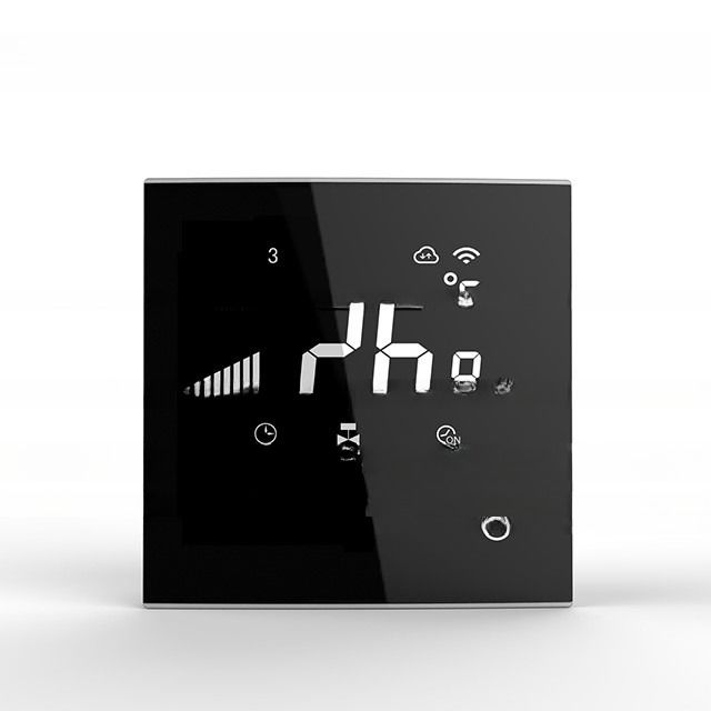 Schwarzer Touchscreen Tuya APP Smart Thermostat für 24VAC/110VAC/220VAC Kesselsystem